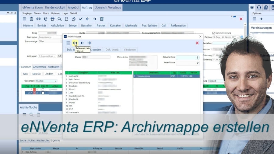 Archivmappe erstellen - eNVenta ERP
