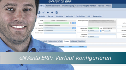 eNVenta ERP - Verlauf konfugurieren